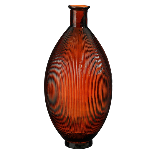 Vase Bouteille Firenza - H59 x Ø29 cm - Verre recyclé - Marron Foncé
