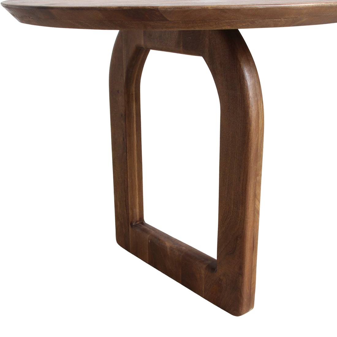 Table à manger bullnose brun ouvert son