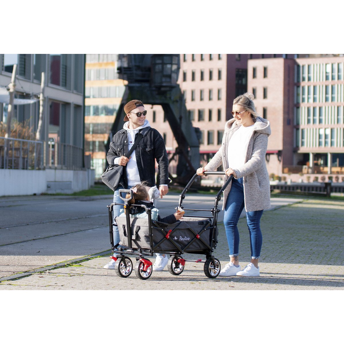 Charrette à bras pliante 'AddPlus' avec frein, tons de gris mélangés