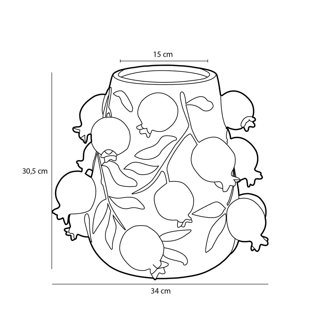 Vase Melika - H31 x Ø34 cm - Céramique - Rose