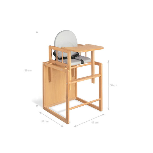 Chaise haute combinée 'Lene', laqué clair