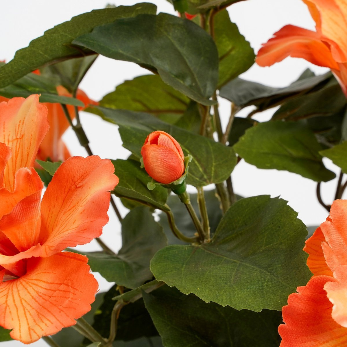 Plante d'Hibiscus Artificielle en Pot de Fleur Stan - H40 x Ø30 cm - Orange