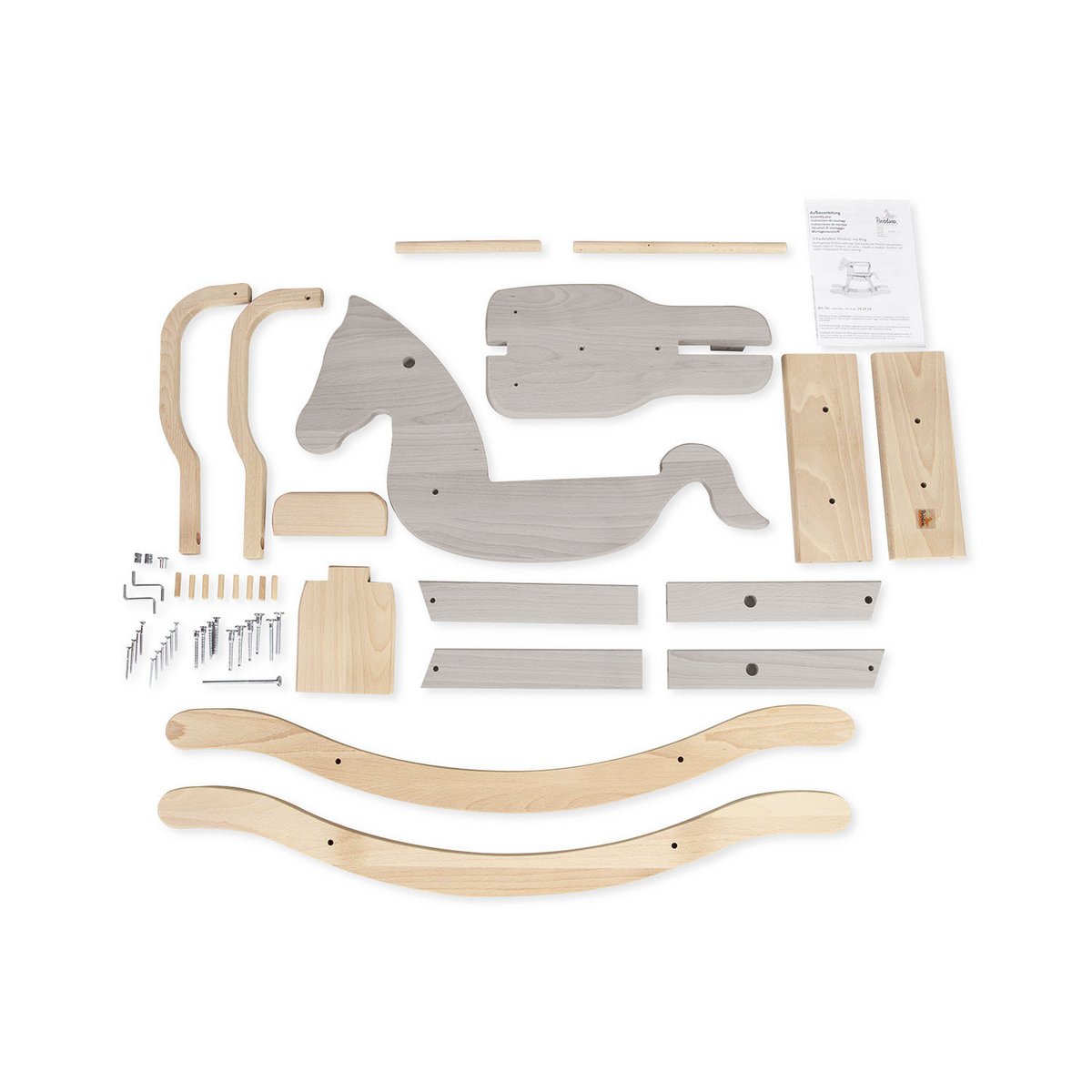 Cheval à bascule 'Pinolino' avec anneau, gris/naturel