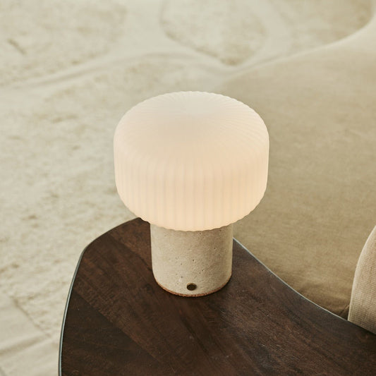 Renoir Beige / Travertino Classico – Lampe de table en Travertin