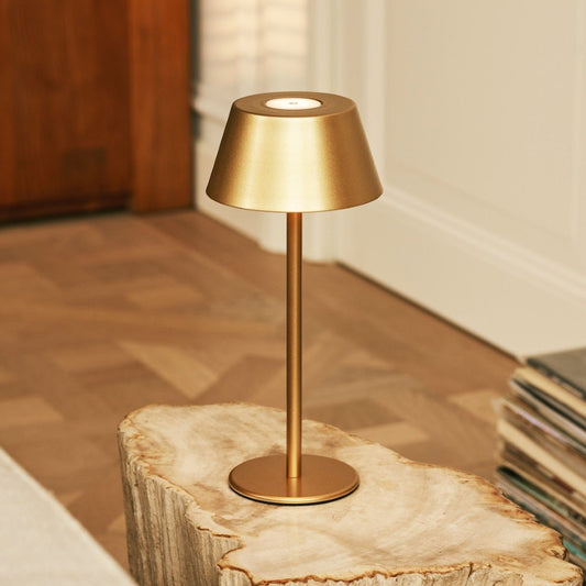 Milou Gold - lampe de table sans câble l moderne, design et 3 modes lumineux
