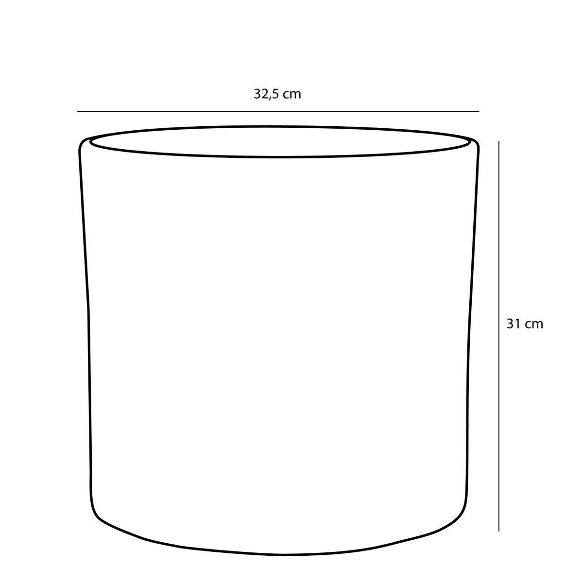 Pot de fleurs Era / H31 x Ø33 cm - Brut - Gris clair