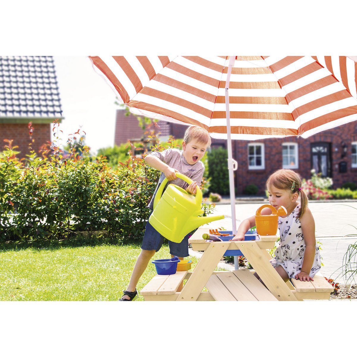 Banc de pique-nique pour enfants 'Matsch-Nicki für 4', naturel