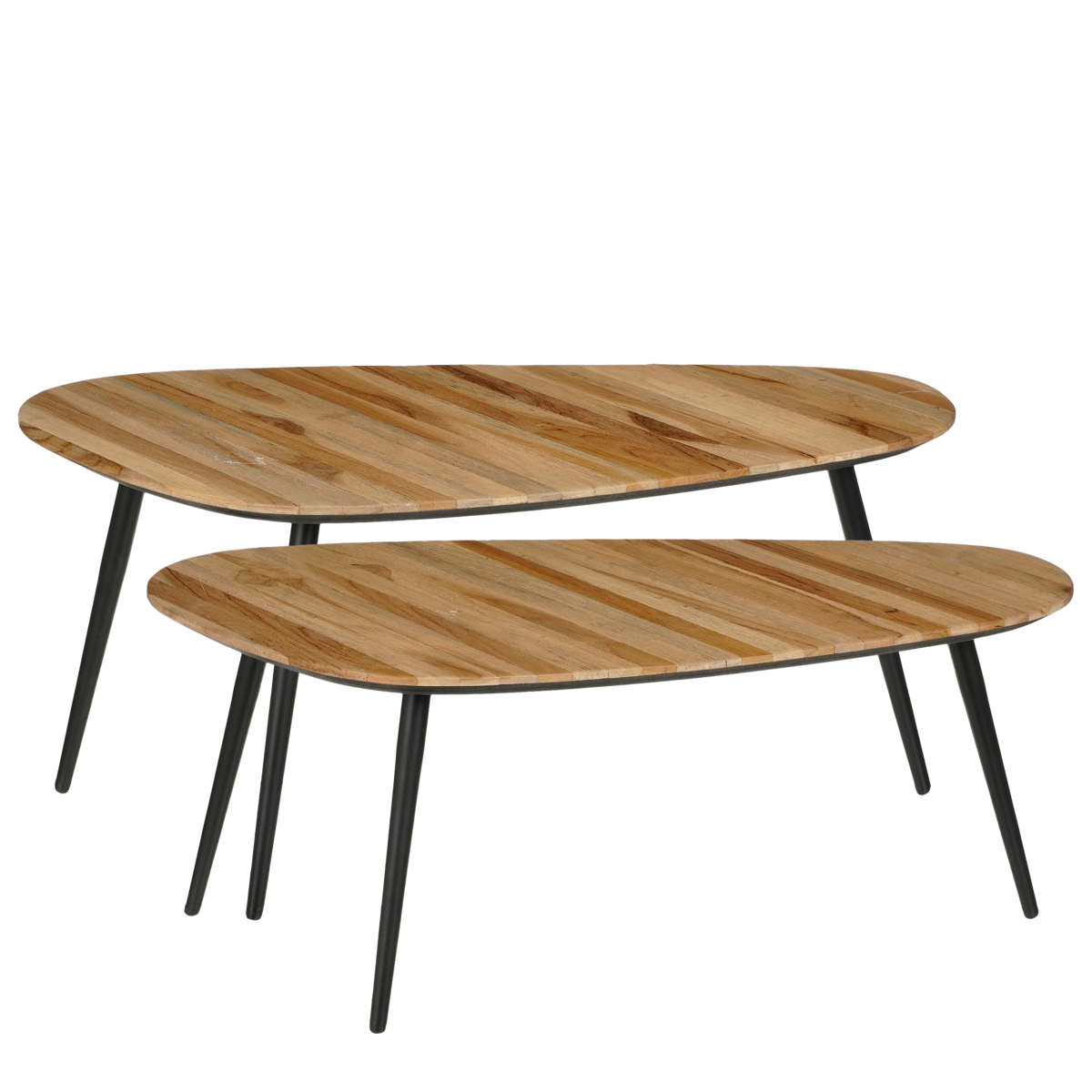 Table d'Appoint Jailey - Lot de 2 - L84 x L39 x H39 cm - Bois recyclé - Marron