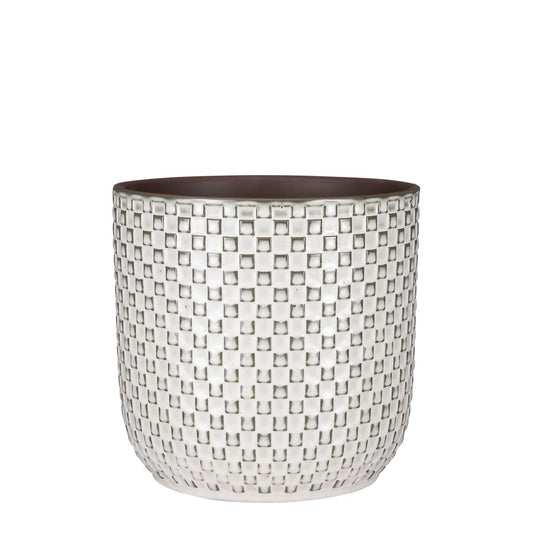Pot de Fleurs Daan / H21 x Ø22 cm - Blanc