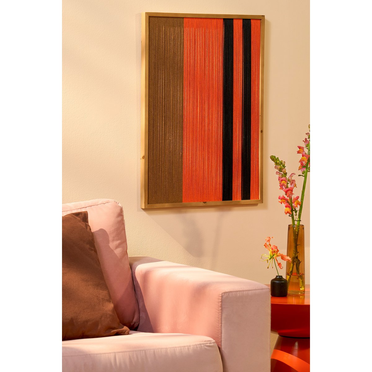 Kuba Wall Decoration - L50 x W3 x H70 cm - FSC 100% - Cotton - Orange