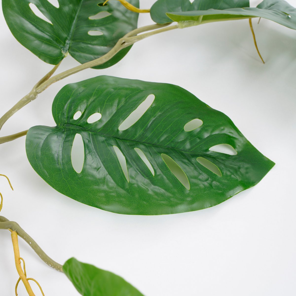 Guirlande de Plantes Artificielles Monstera - L115 x l34 x H10 cm - Vert