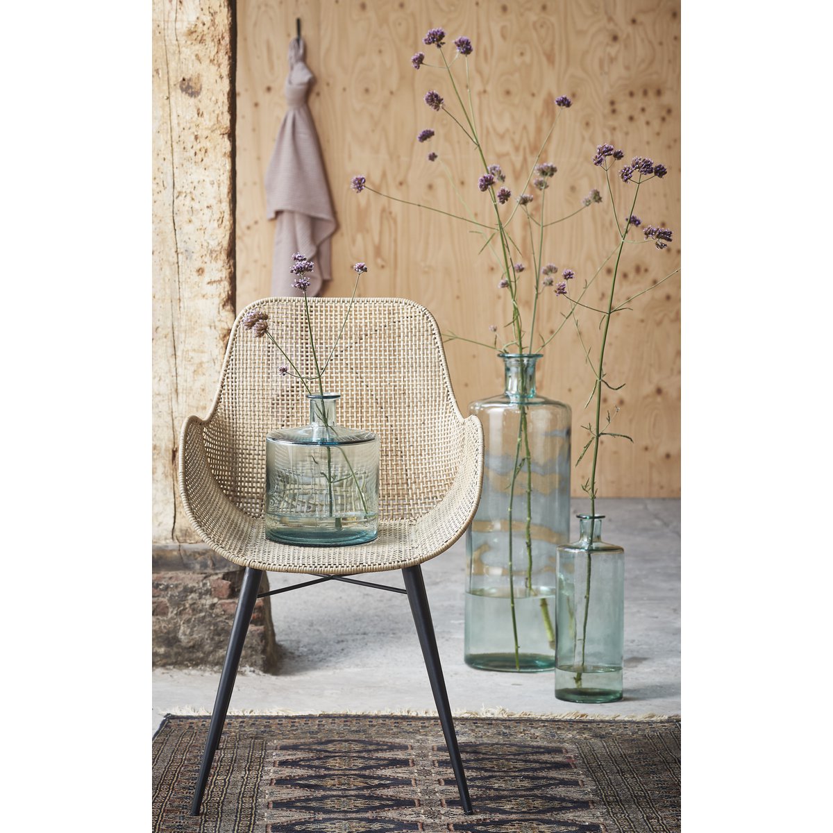 Vase Bouteille Guan - H75 x Ø25 cm - Verre recyclé - Transparent