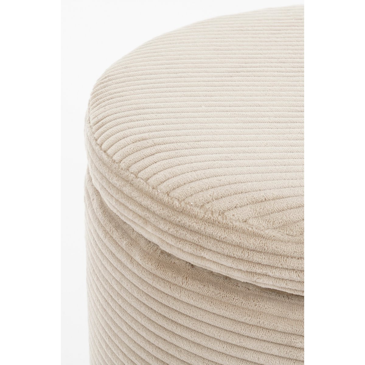 Pouf avec espace de stockage - H41 x Ø42 cm - off-blanc