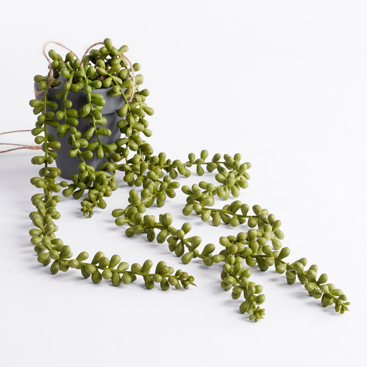 Plante Artificielle Suspendue Senecio - H56 x Ø9 cm - Vert