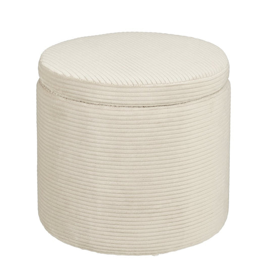 Pouf avec espace de stockage - H41 x Ø42 cm - off-blanc