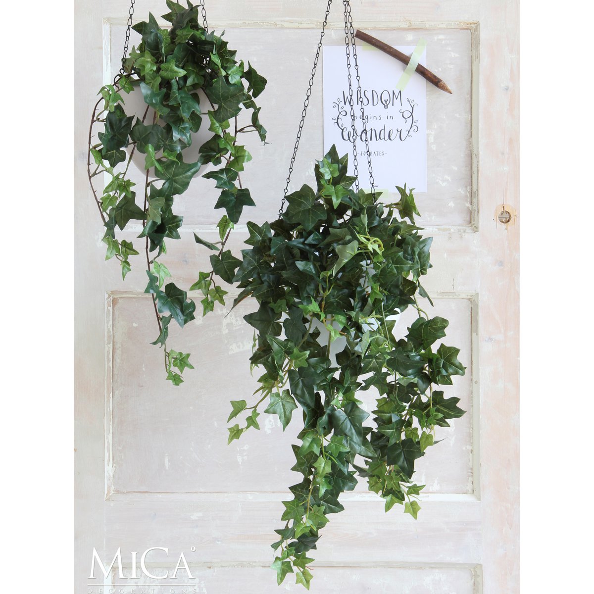 Plante Artificielle Suspendue Hedera - H129 cm - Panachée Verte