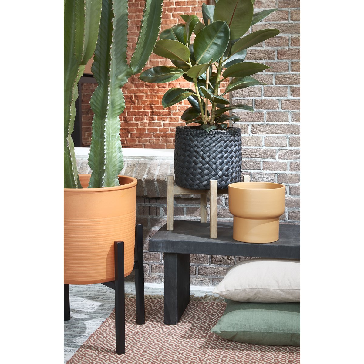 Support pour Plantes Ascot XL - L46 x L46 x H40 cm - Métal - Noir