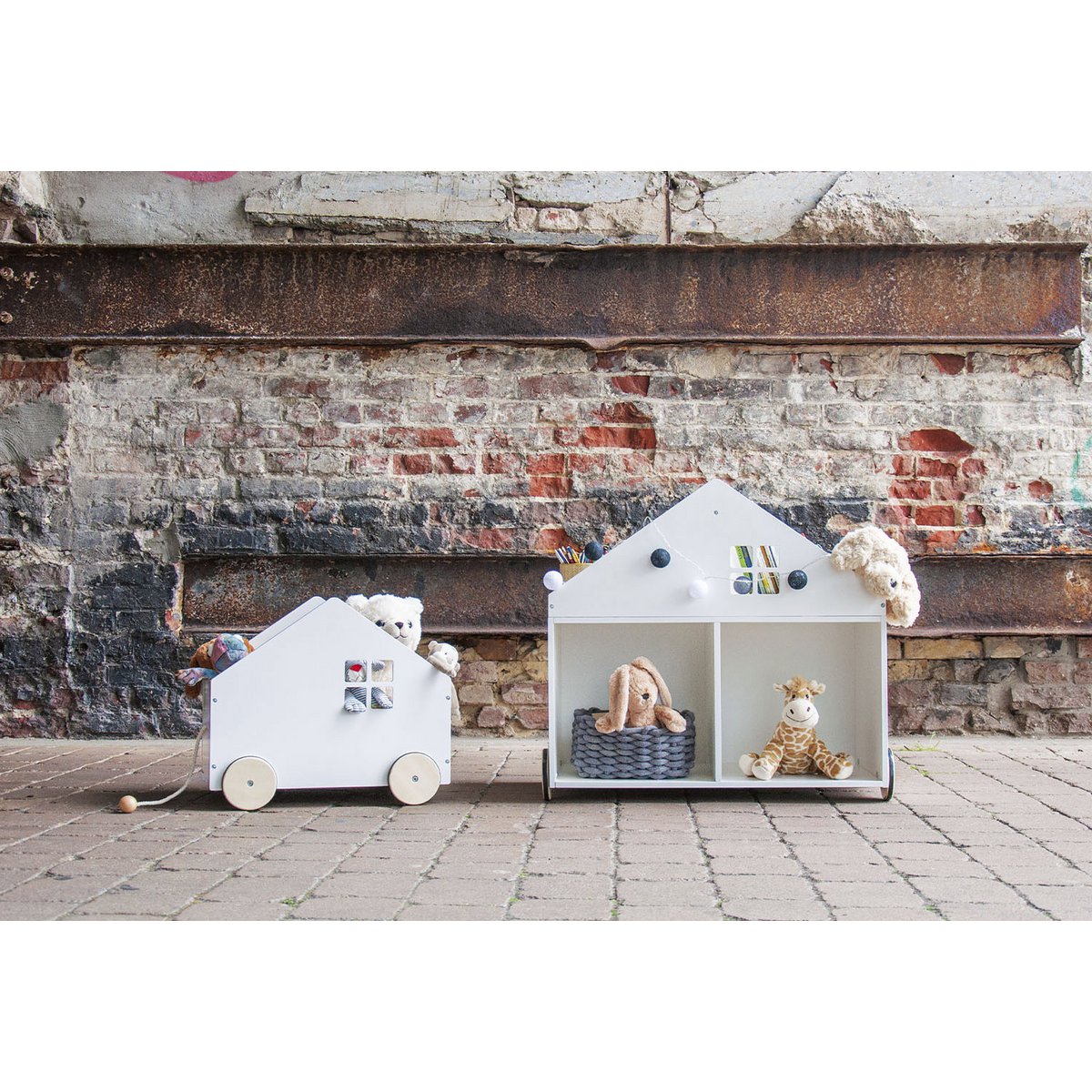 Bibliothèque pour enfants sur roulettes 'Hus', blanc