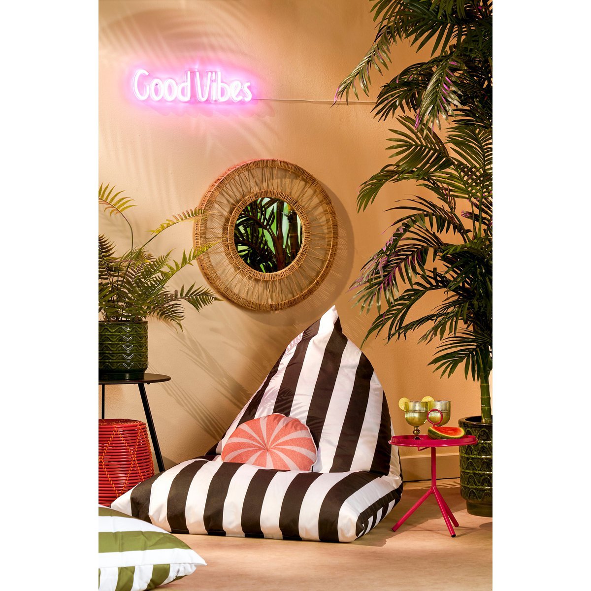 Miroir mural Ludy / H5 x Ø60 cm - Jute - Marron clair