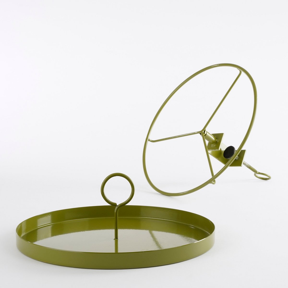 Plateau Aston avec Pince - H30 x Ø31 cm - Métal - Vert Foncé