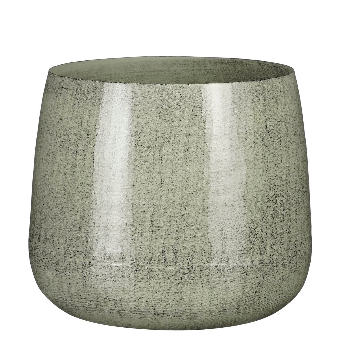 Benson Flowerpot - H20 X Ø23 cm - Metal - Gris clair