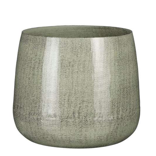 Benson Flowerpot - H20 X Ø23 cm - Metal - Gris clair