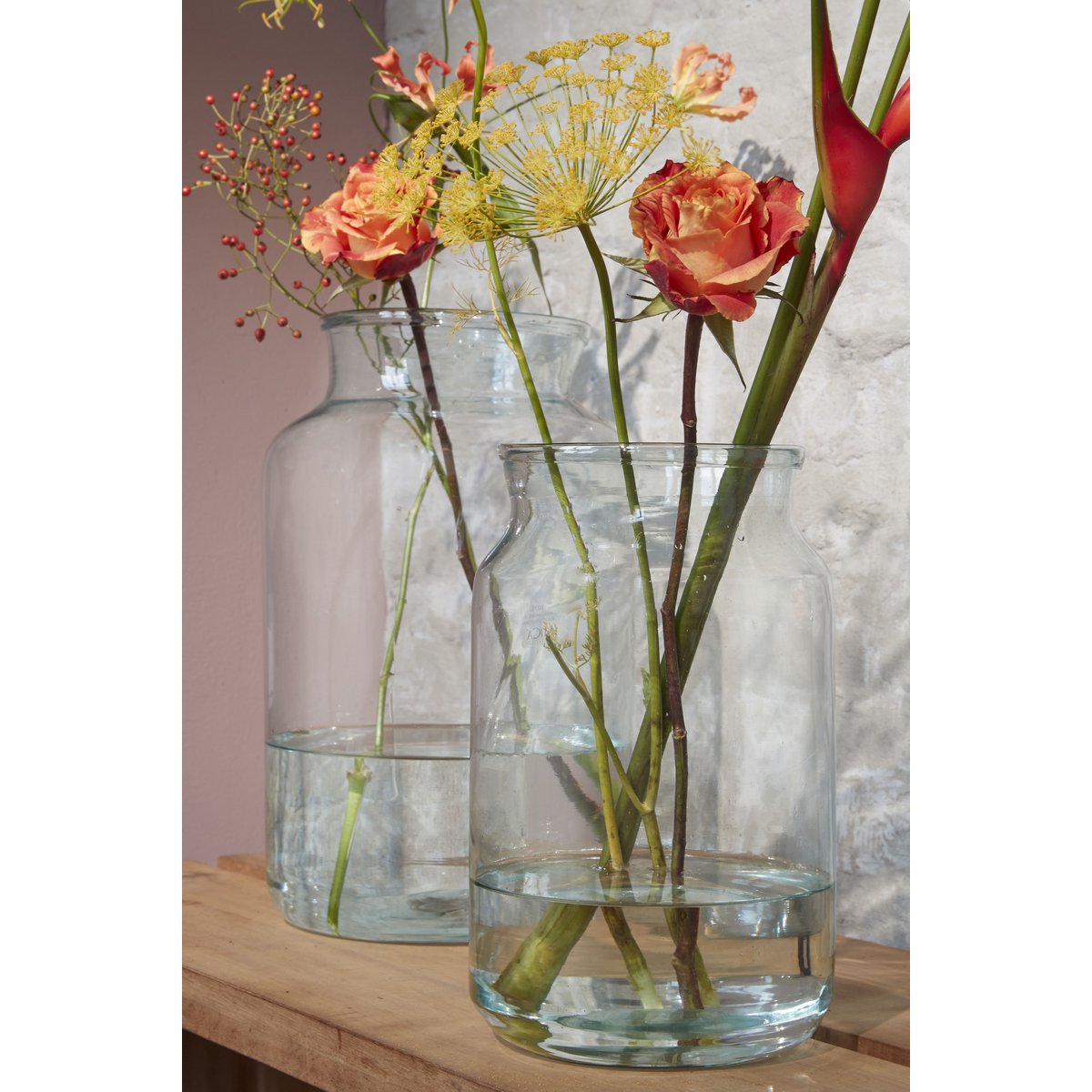 Vase Vienne - H30 x Ø18 cm - Verre recyclé - Transparent