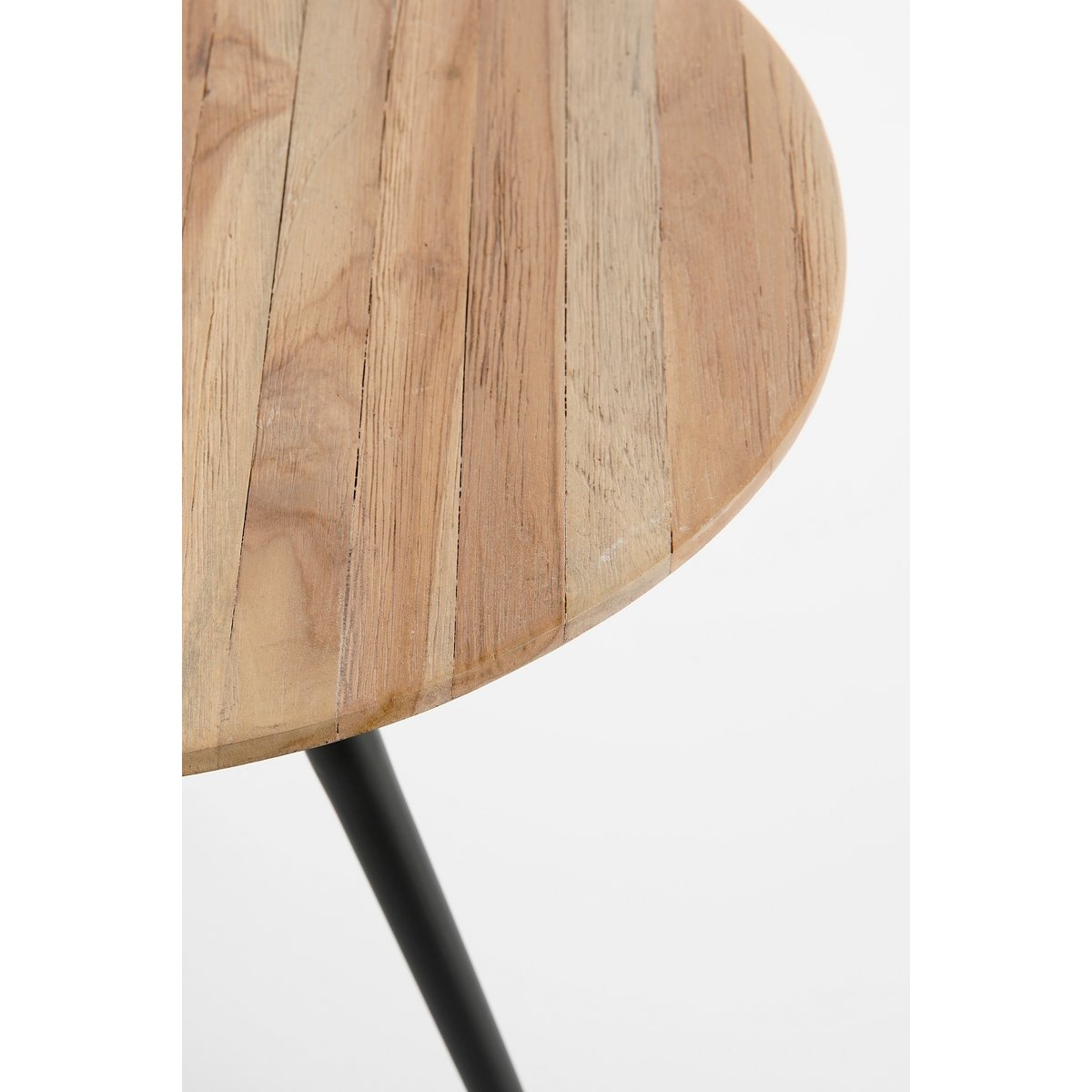 Table d'Appoint Jailey - Lot de 2 - H49 x Ø50 cm - Bois Recyclé - Marron