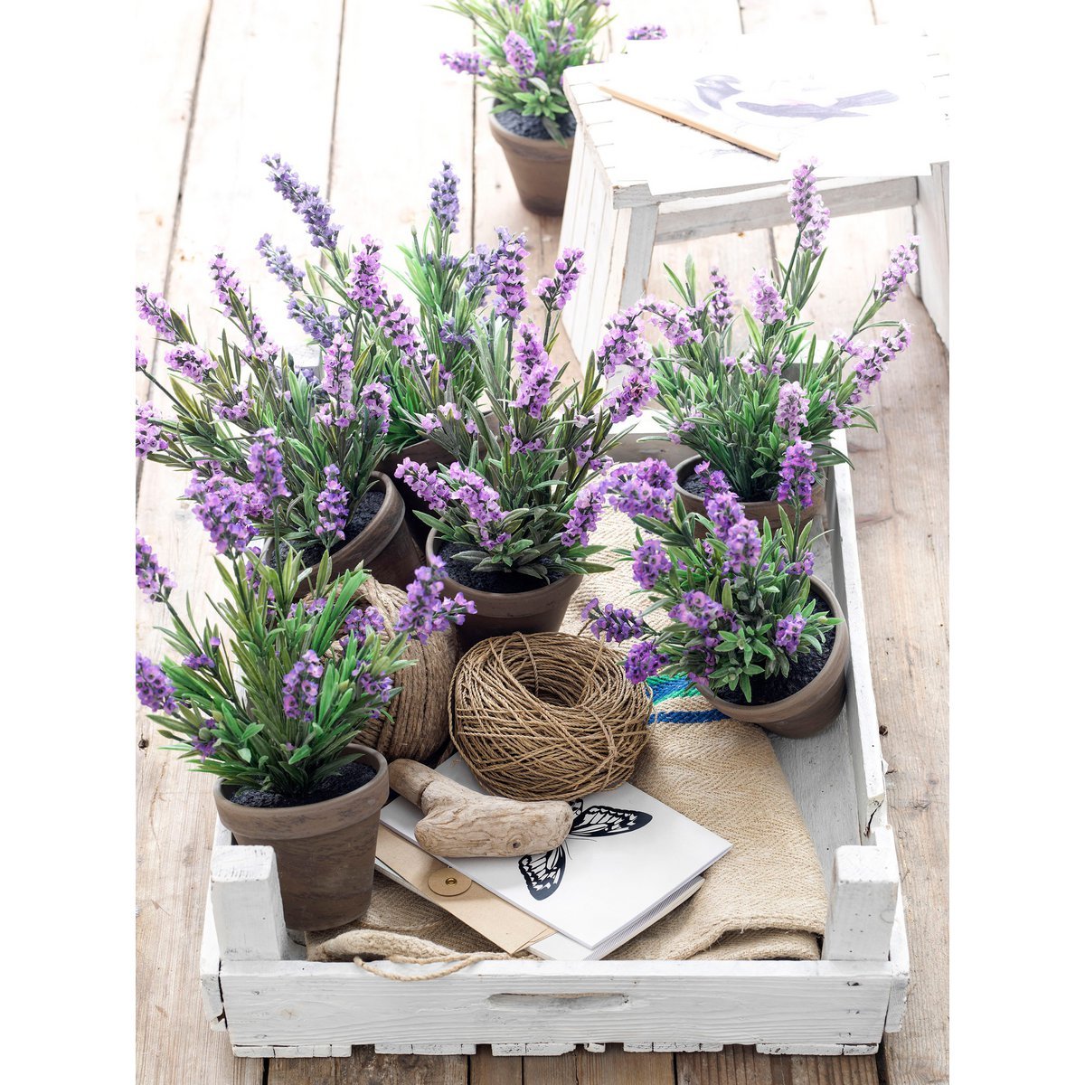 Plante de Lavande Artificielle en Pot de Fleur Stan - H33 x Ø20 cm - Violet
