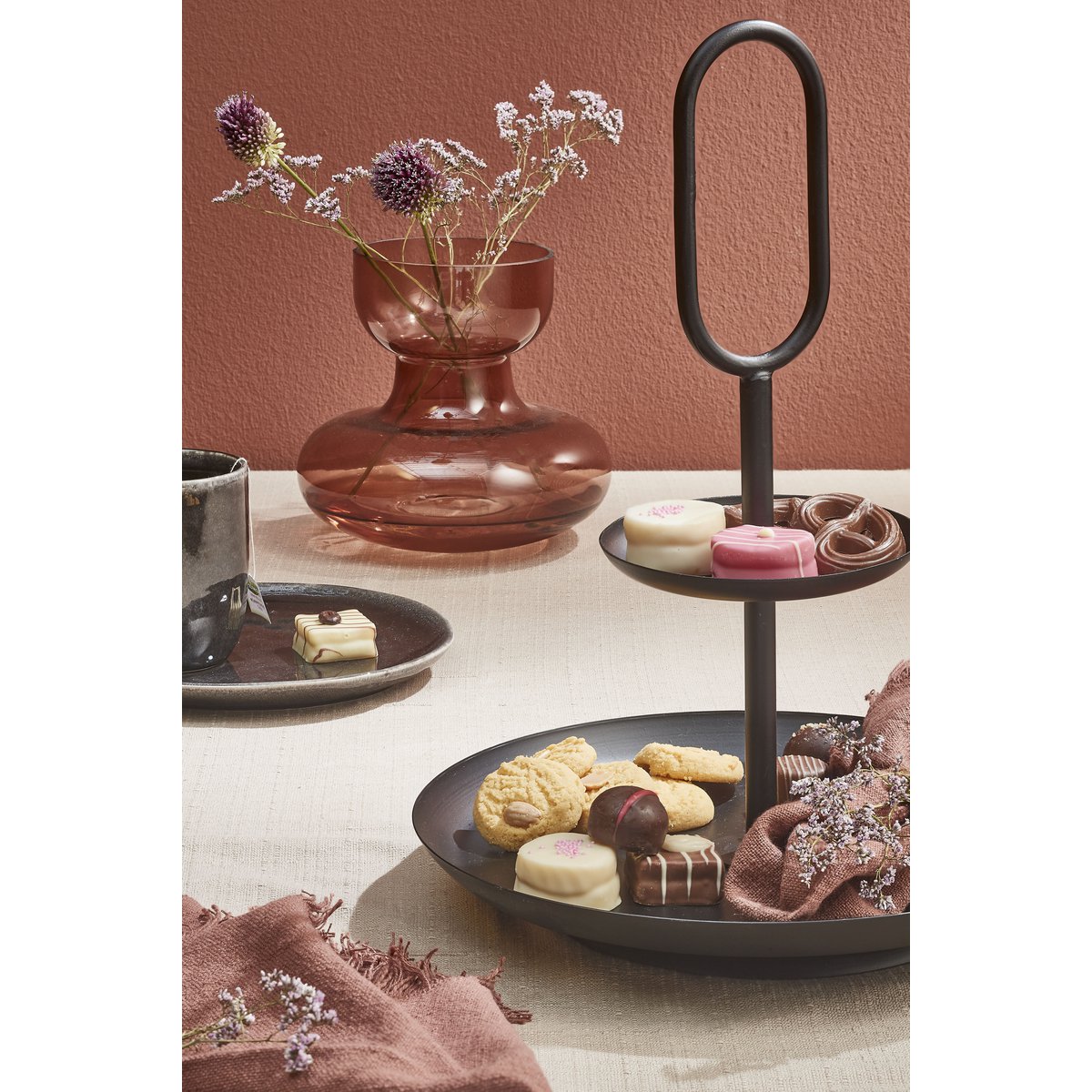 Présentoir Rama 2 niveaux - Métal - Noir