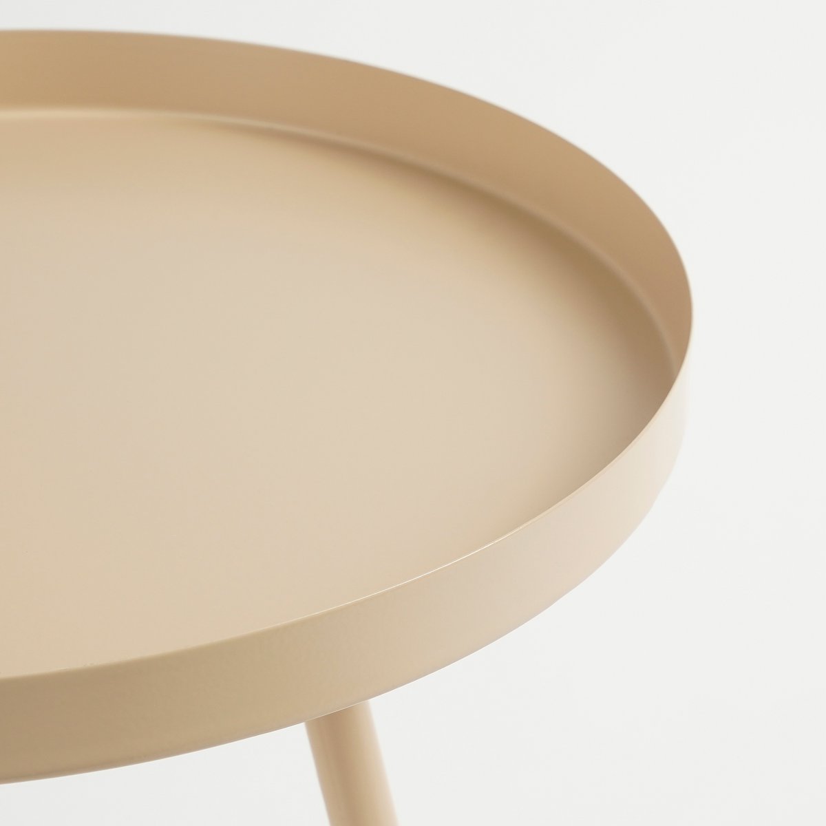 Table d'appoint Flores / H44 x Ø40 cm - Métal - Beige