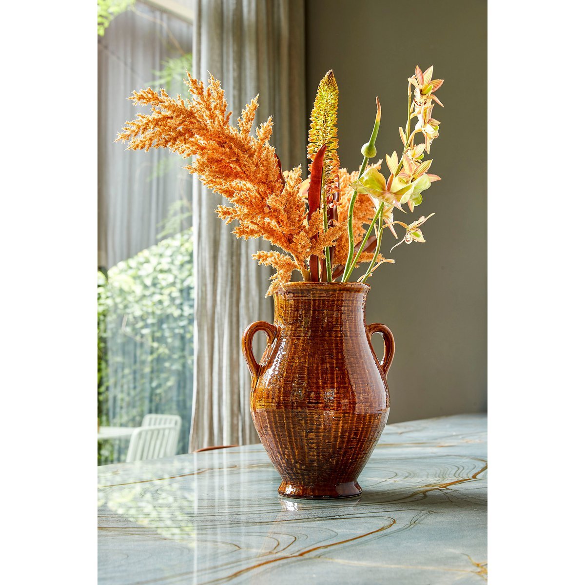 Vase Elena - L29 x L26 x H39 cm - Céramique - Marron