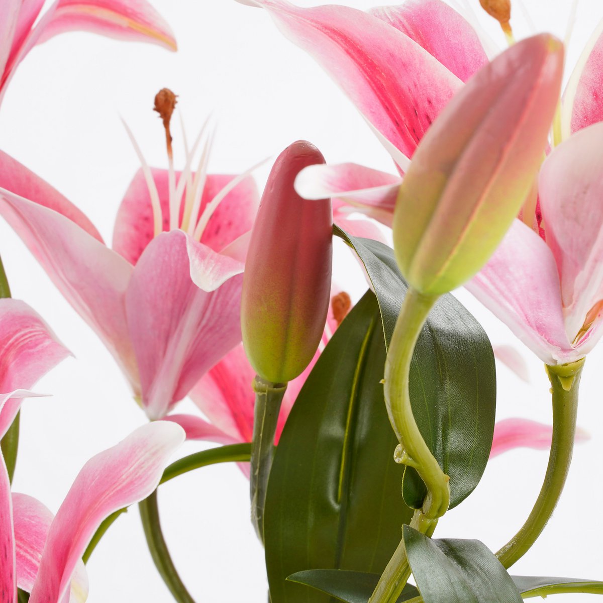 Plante de Lys Tigré Artificiel en Pot de Fleur Stan - H47 x Ø45 cm - Fuchsia