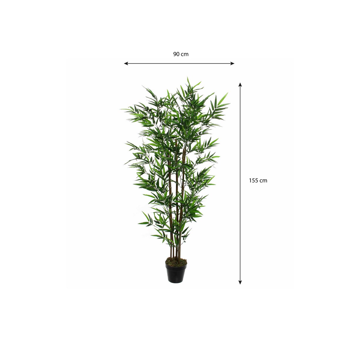 Plante Bambou Artificielle - H155 x Ø90 cm - Vert