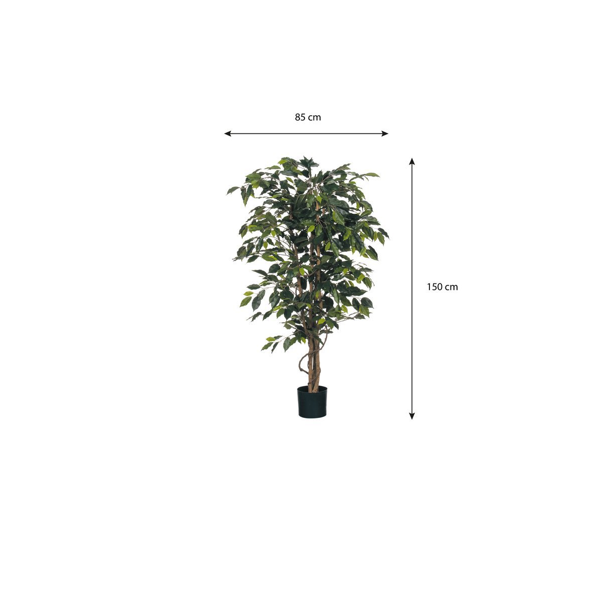Plante Ficus Artificielle - H150 x Ø85 cm - Vert