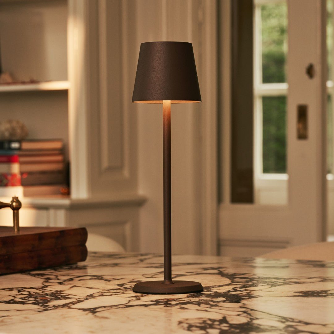 Jasper Mocha Brown - Cordless lamp with battery L metal, smart and 3 light stages