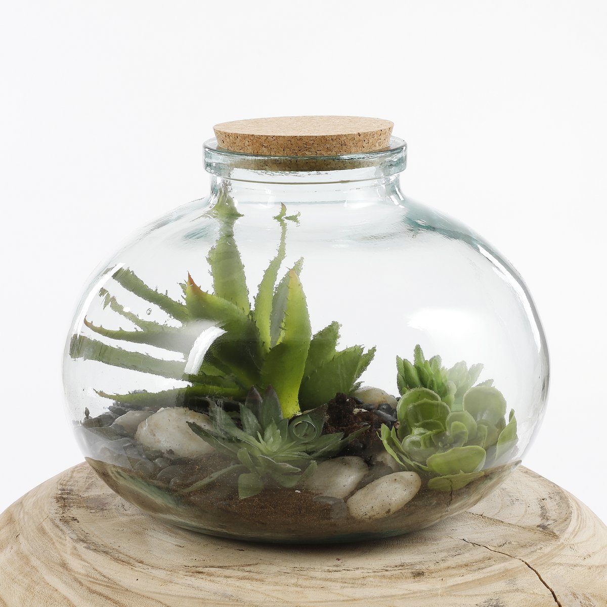 Vase Olly - H23 x Ø29 cm - Verre recyclé - Transparent