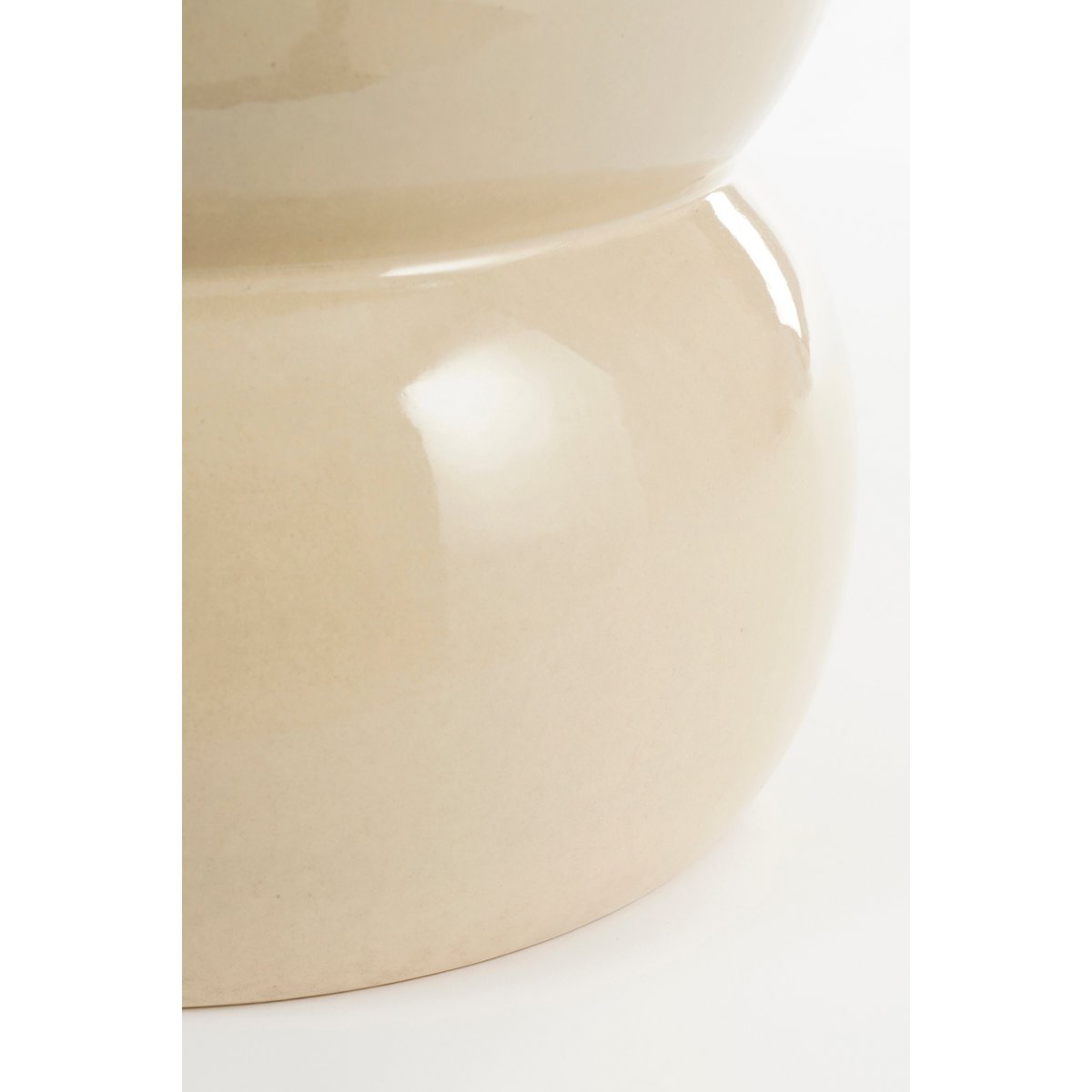 Table d'appoint Vendi / H40 x Ø35 cm - Céramique - Crème