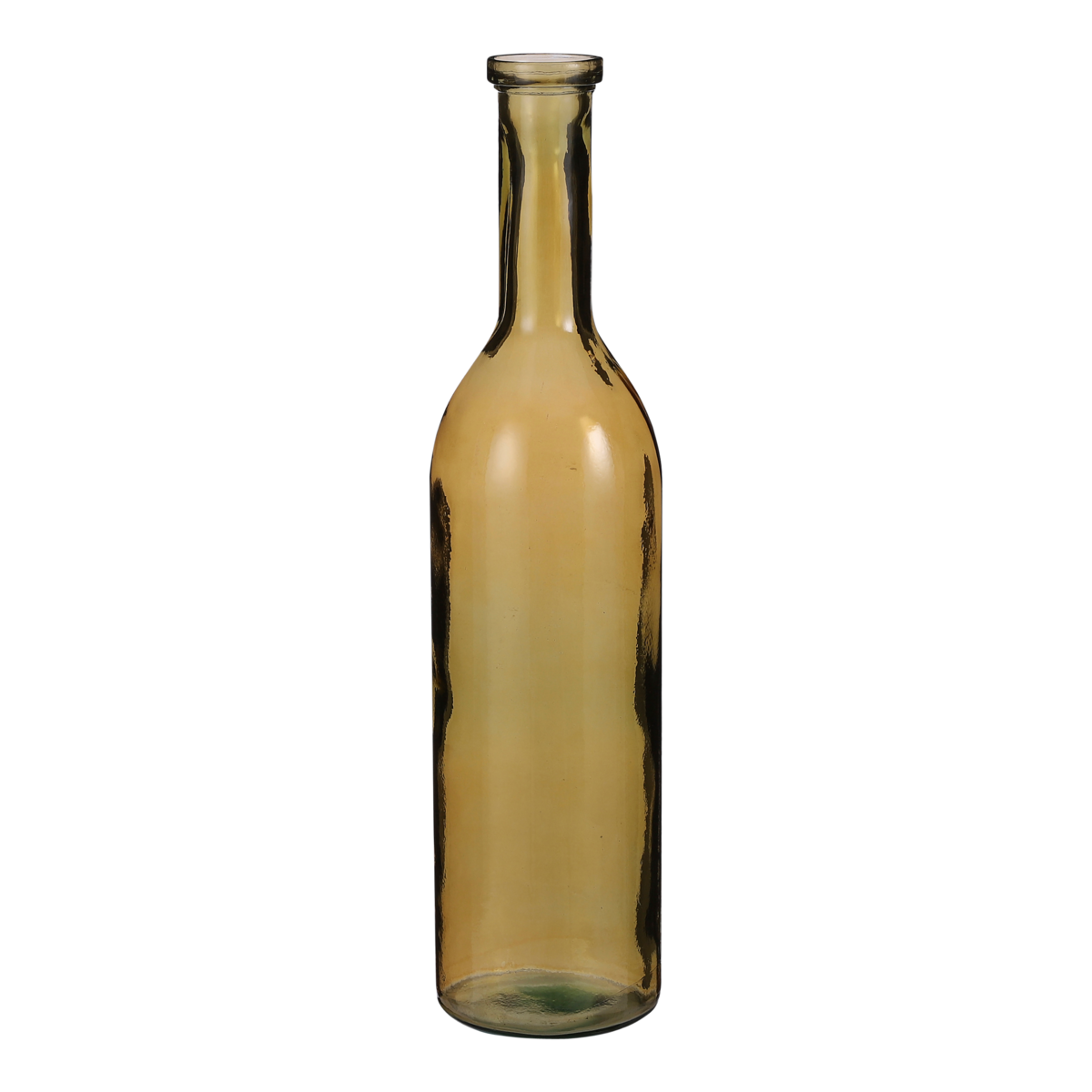 Vase Bouteille Rioja - H75 x Ø18 cm - Verre recyclé - Ocre