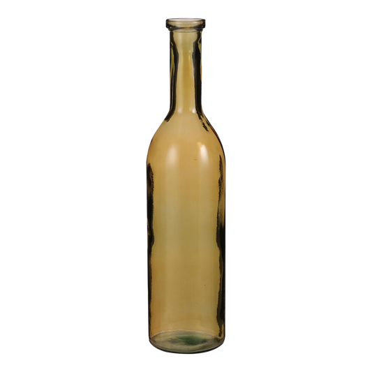 Vase Bouteille Rioja - H75 x Ø18 cm - Verre recyclé - Ocre