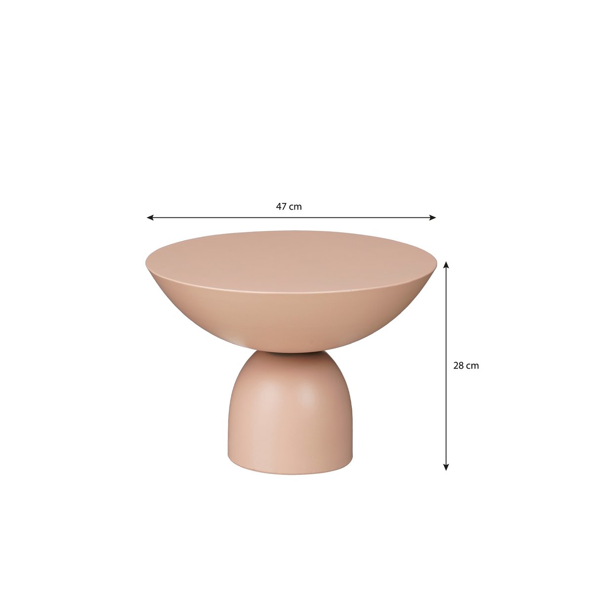Table d'appoint Celise - H28 X Ø47 cm - Métal - rose clair