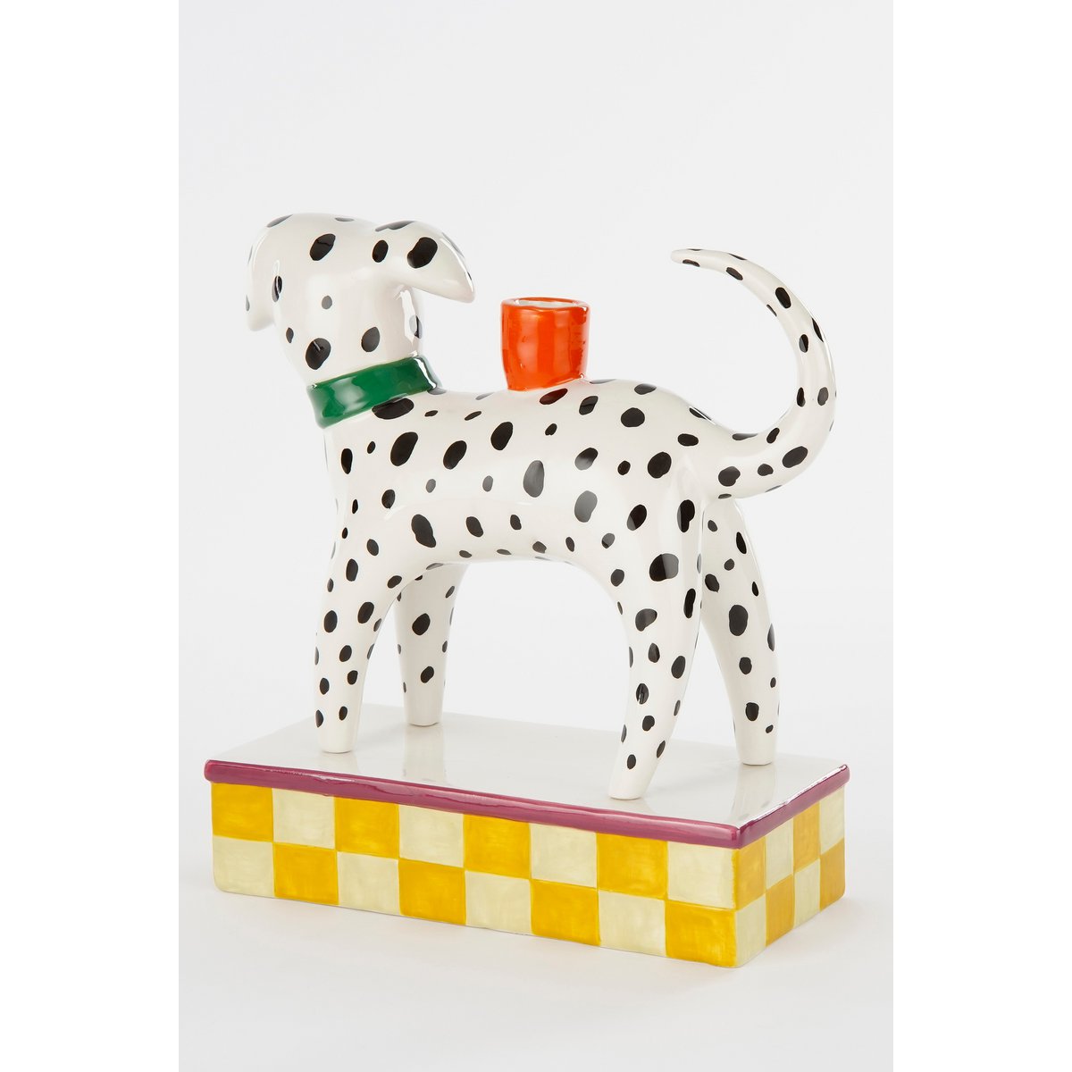 Bougeoir Chien - L26 x L11 x H27 cm - Céramique - Blanc