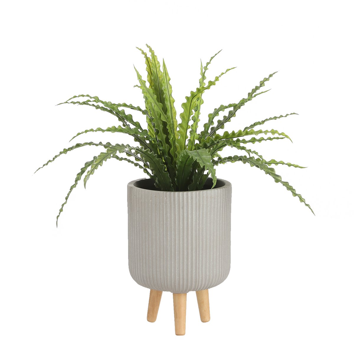 Plante Artificielle Asplenium en Pot de Fleur Stan - H54 x Ø66 cm - Vert