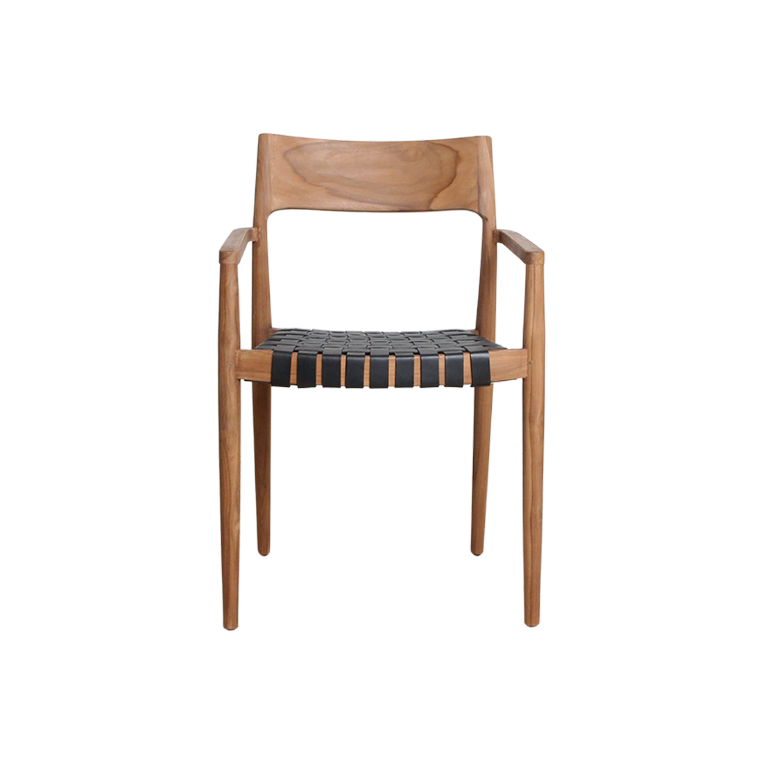 Chaise de salle à manger Freya avec accoudoirs noir