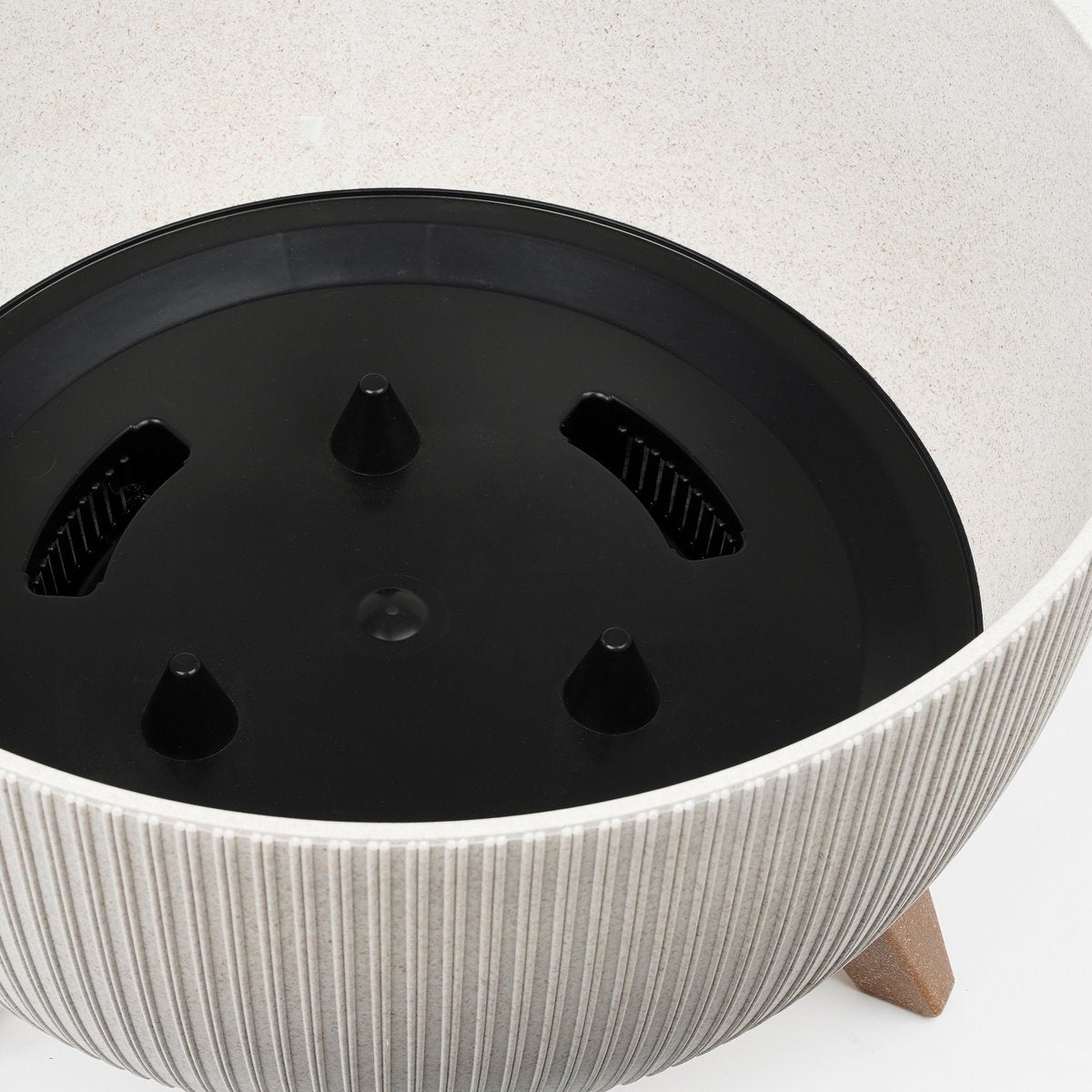 Pot de Fleurs sur Pieds Doppio - H21 x Ø40 cm - Polypropylène - FSC Mix - Blanc Cassé