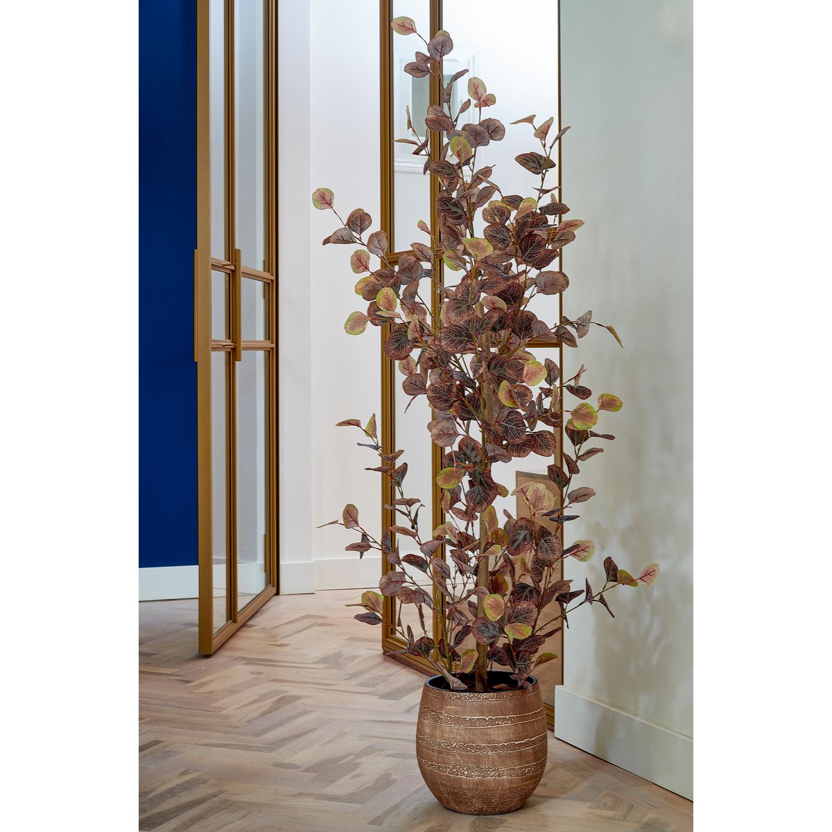 Eucalyptus Plant artificiel en pot de fleur - H150 x Ø30 cm - Bronze