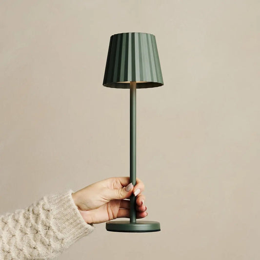 Maya Olive Green Table Lamp Iron - Dimmable lamp and 3 light modes, rechargeable via wireless charging station