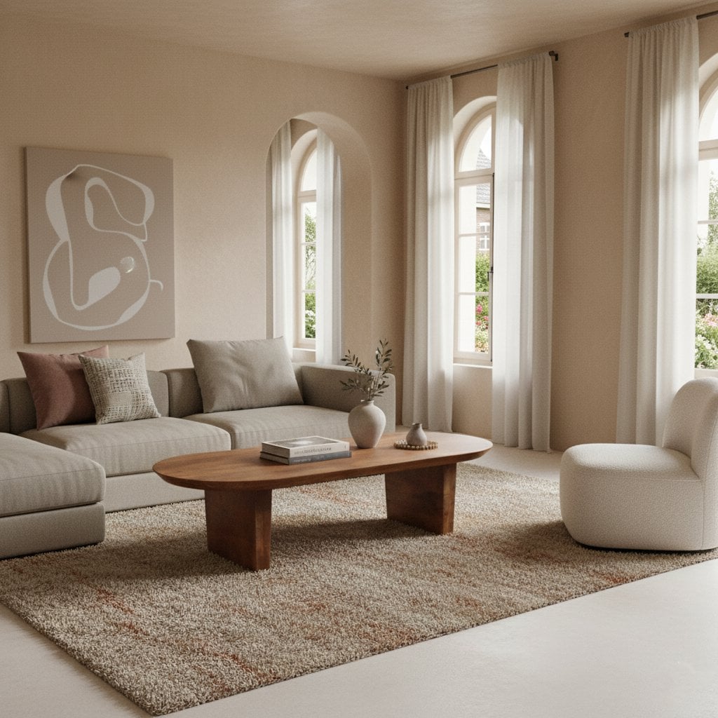 Table basse de bullnose marron