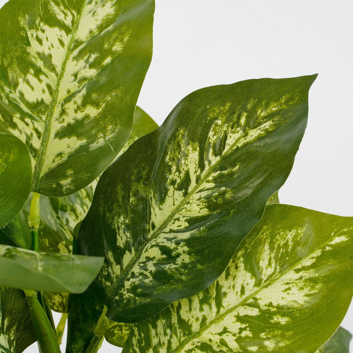 Dieffenbachia Plante Artificielle en Pot de Fleur Stan - H40 x Ø30 cm - Vert