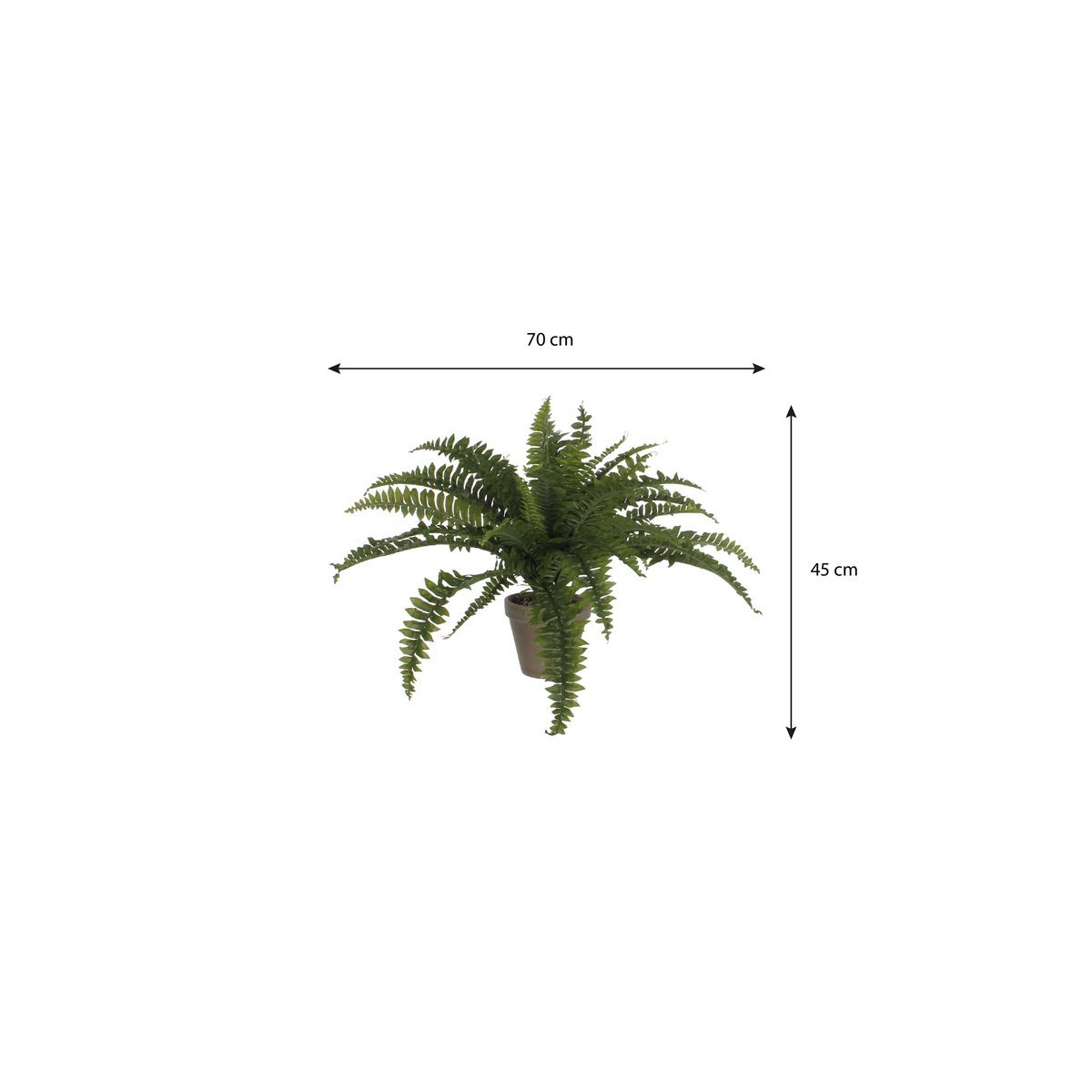 Fougère artificielle en pot de fleur Stan - H40 x Ø70 cm - Vert